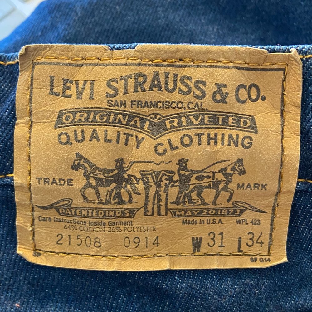 Vintage Levis 517 Jeans 31 x 34 Blue Denim White Tab Made in the USA - Picture 13 of 14